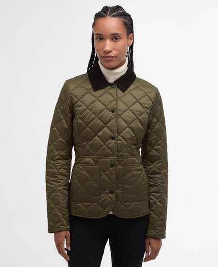 Deveron Quilted Jacket Olive-Pale Pink