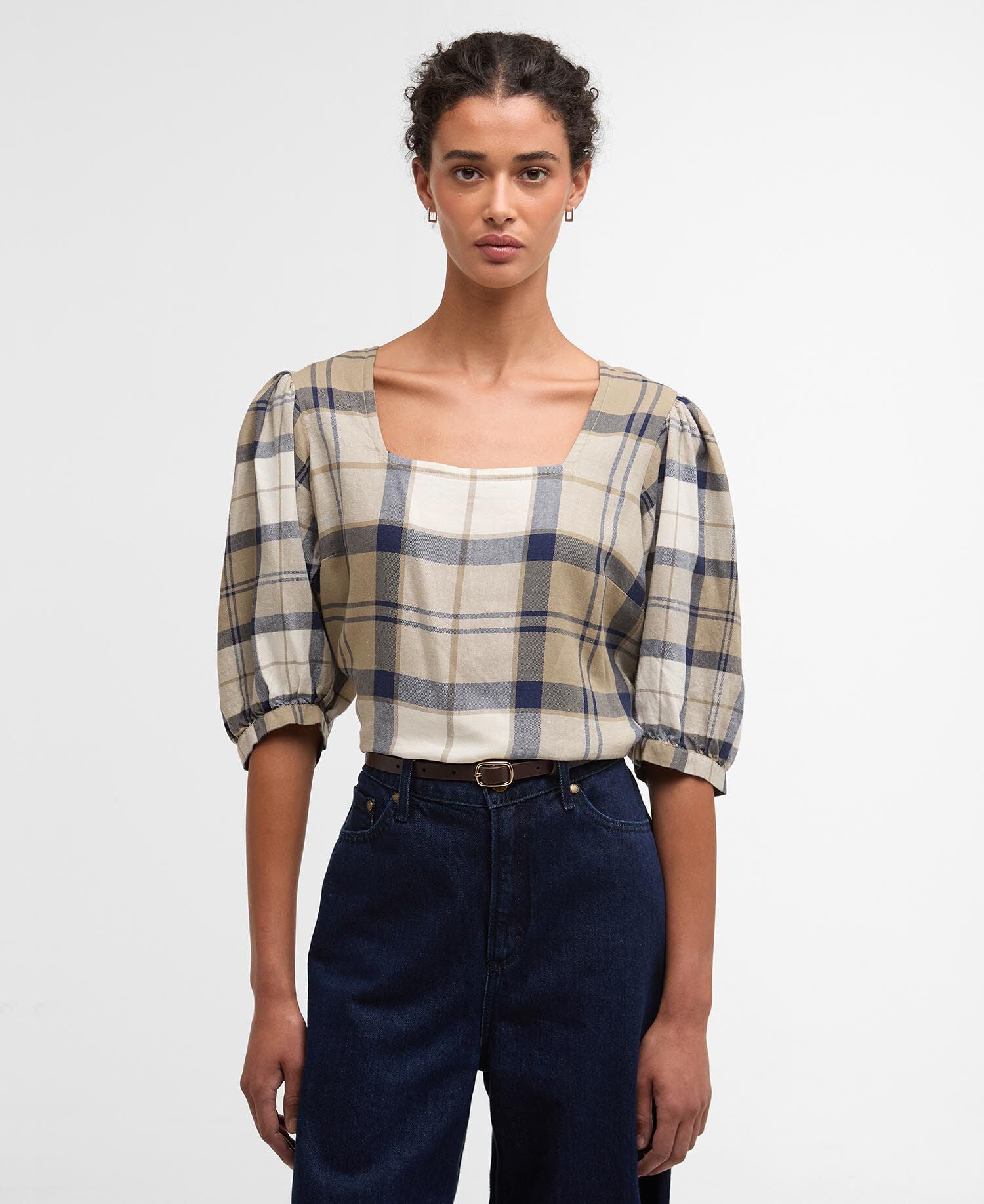 Ballina Shirt Dress Navy Tartan