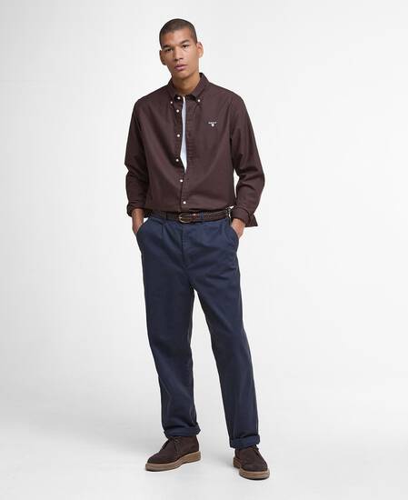 Oxford Tailored Long-Sleeved Shirt Dark Oak