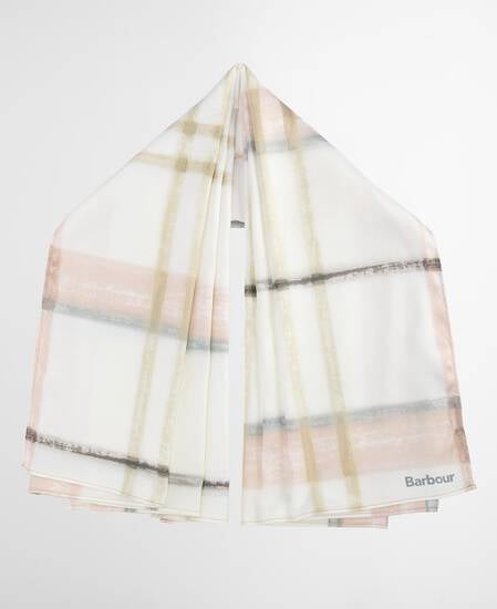 Gianna Tartan Head Scarf Silver Peony Check