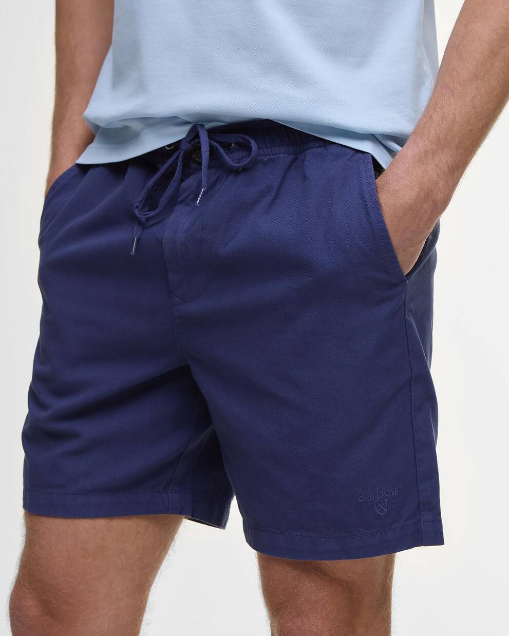 Shorts in Oxford lavato con vestibilit&agrave; comoda
