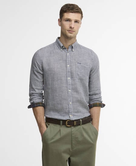 Camicia sartoriale di lino Linton Dark Navy