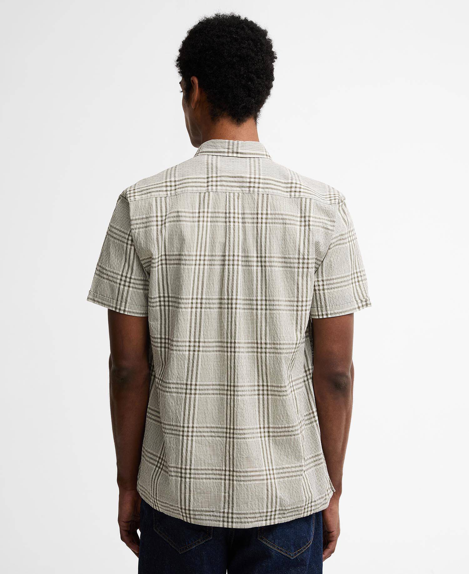 Carrock Checked Seersucker Short-Sleeved Shirt Whisper White image number 2