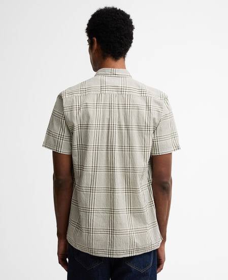 Carrock Checked Seersucker Short-Sleeved Shirt Whisper White