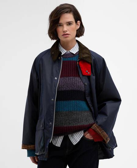 Paul Smith loves Barbour Oversized Bedale Waxed Jacket Night Sky