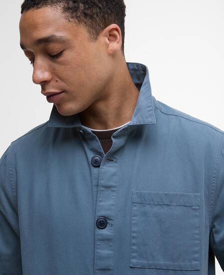 Washed Cotton Overshirt Bluestone