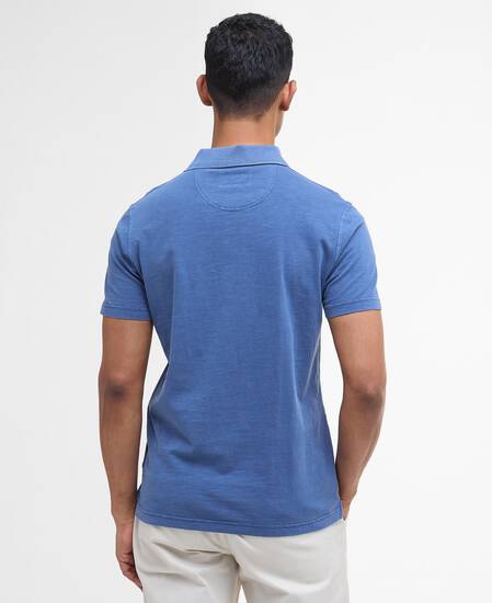 Polo fiammata tinta con pigmenti Dark Denim