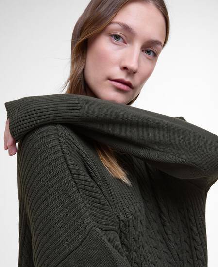 Stitch Guernsey Cape Olive