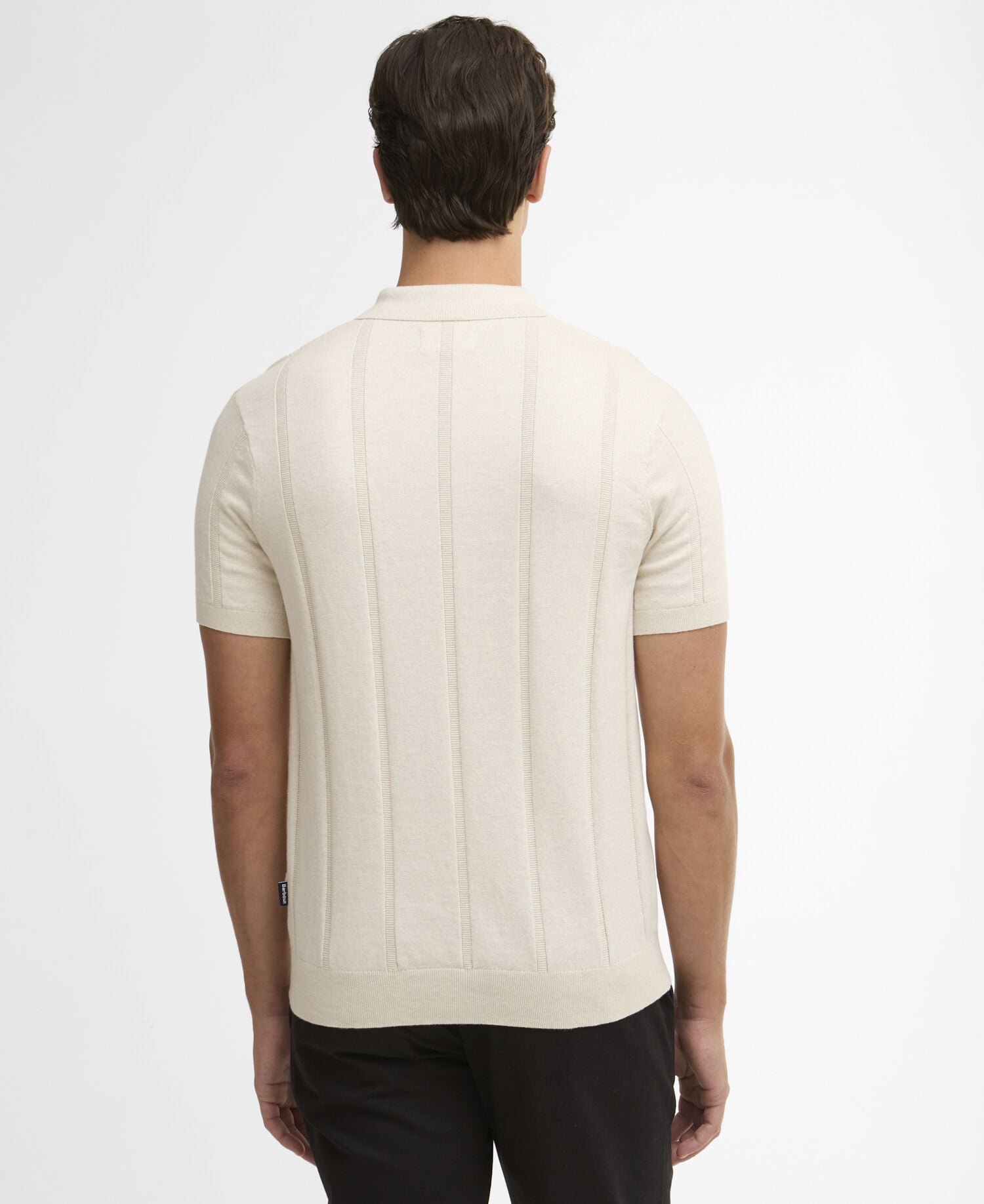Wellburn Knitted Polo Shirt Oatmeal