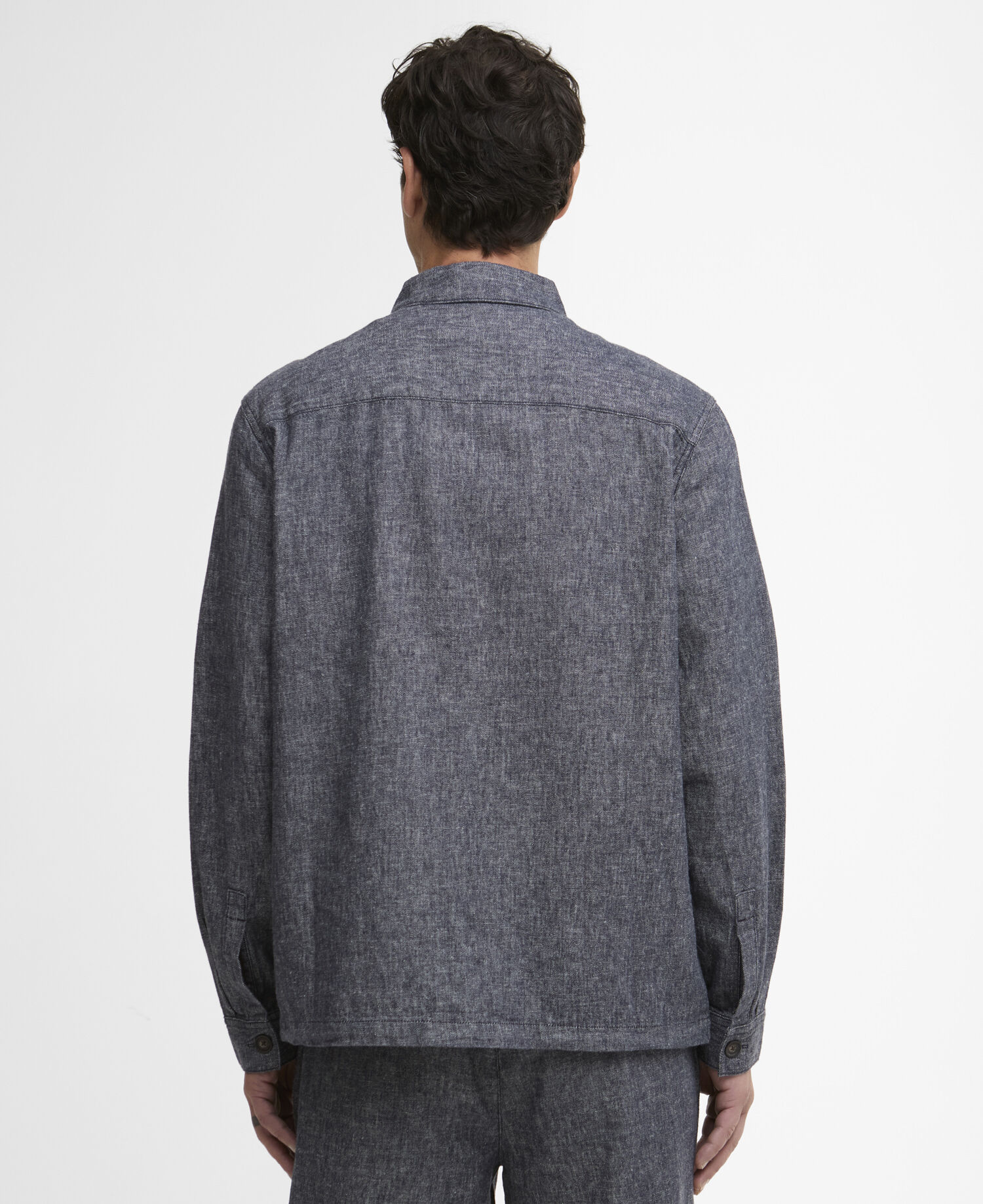 Overshirt in misto lino Stillwater Navy