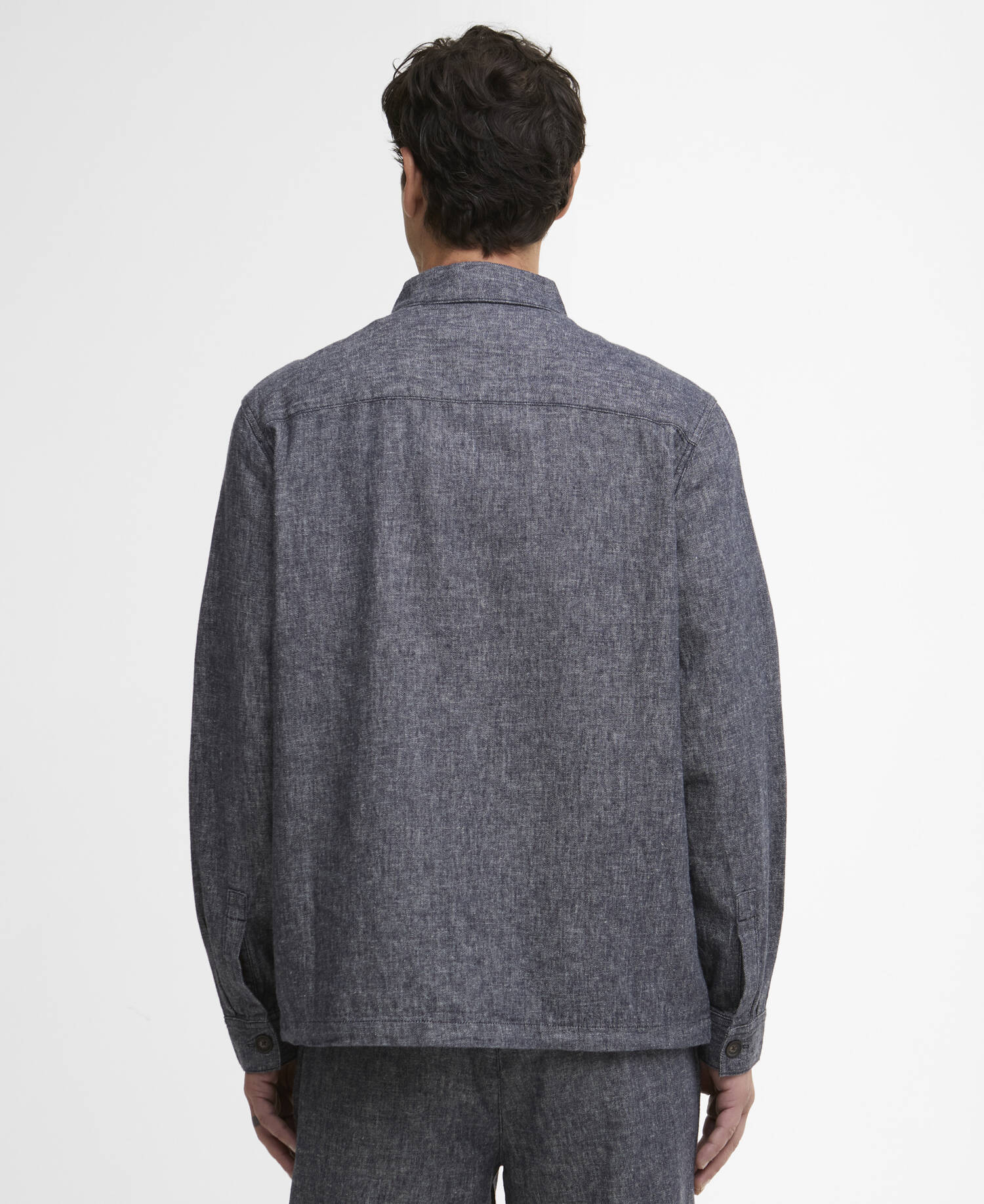 Overshirt in misto lino Stillwater Navy image number 2
