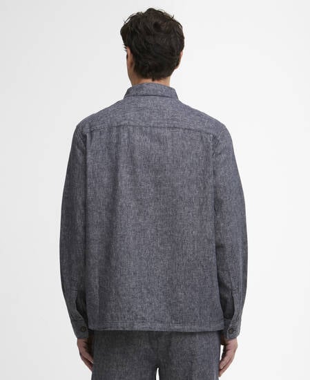 Stillwater Linen Blend Overshirt Navy