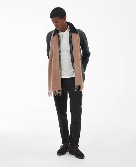 Plain Lambswool Scarf Light Brown