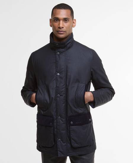 Modern Border Waxed Jacket Navy