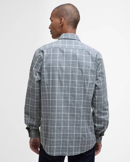 Bramham Checked Tailored Shirt Grey Marl