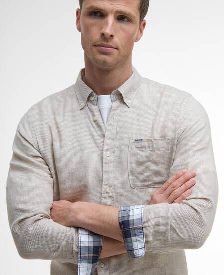 Linton Tailored Long-Sleeved Shirt Stone Linton Tailored Long-Sleeved Shirt Stone