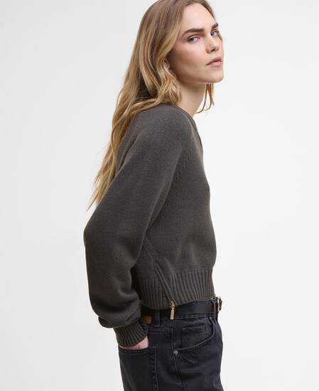 Atlanta V-Neck Jumper Dusky Khaki