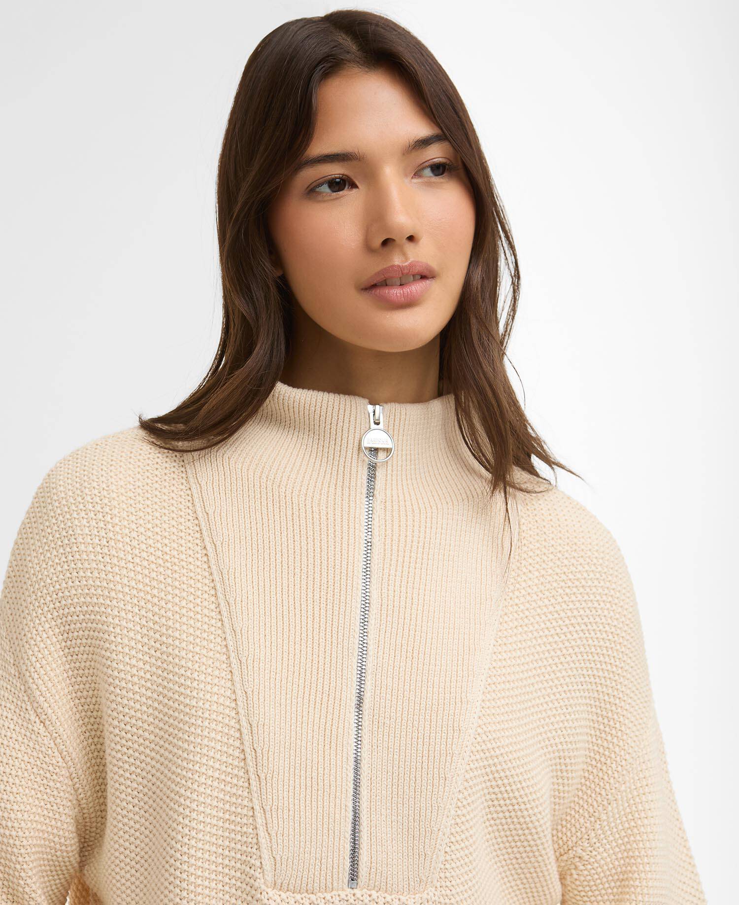 Rae Quarter-Zip Jumper Bone White image number 3