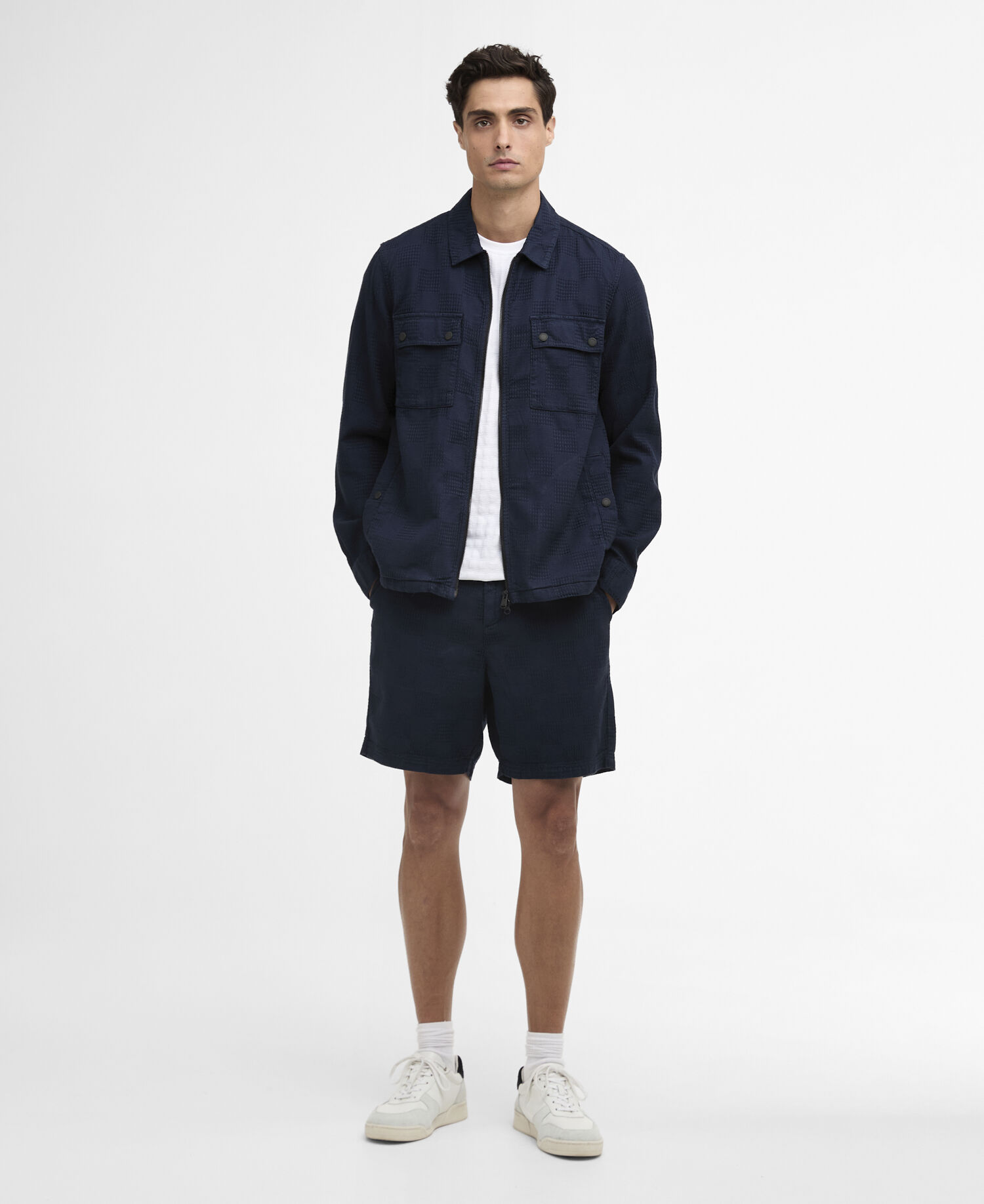 Blackstreak Summer Jacquard Overshirt Navy