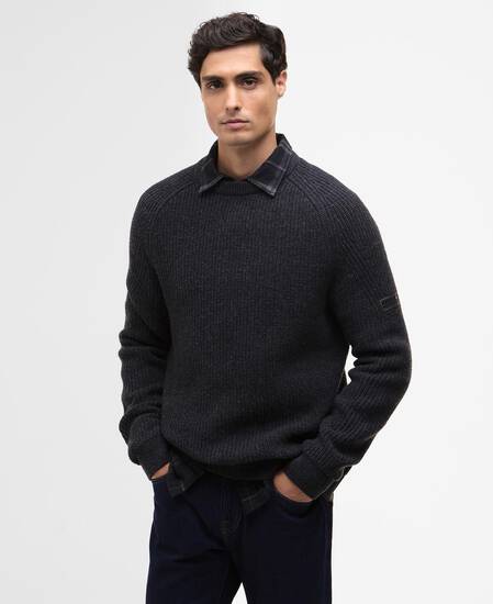 Chester Crew Knit Jumper Charcoal Marl
