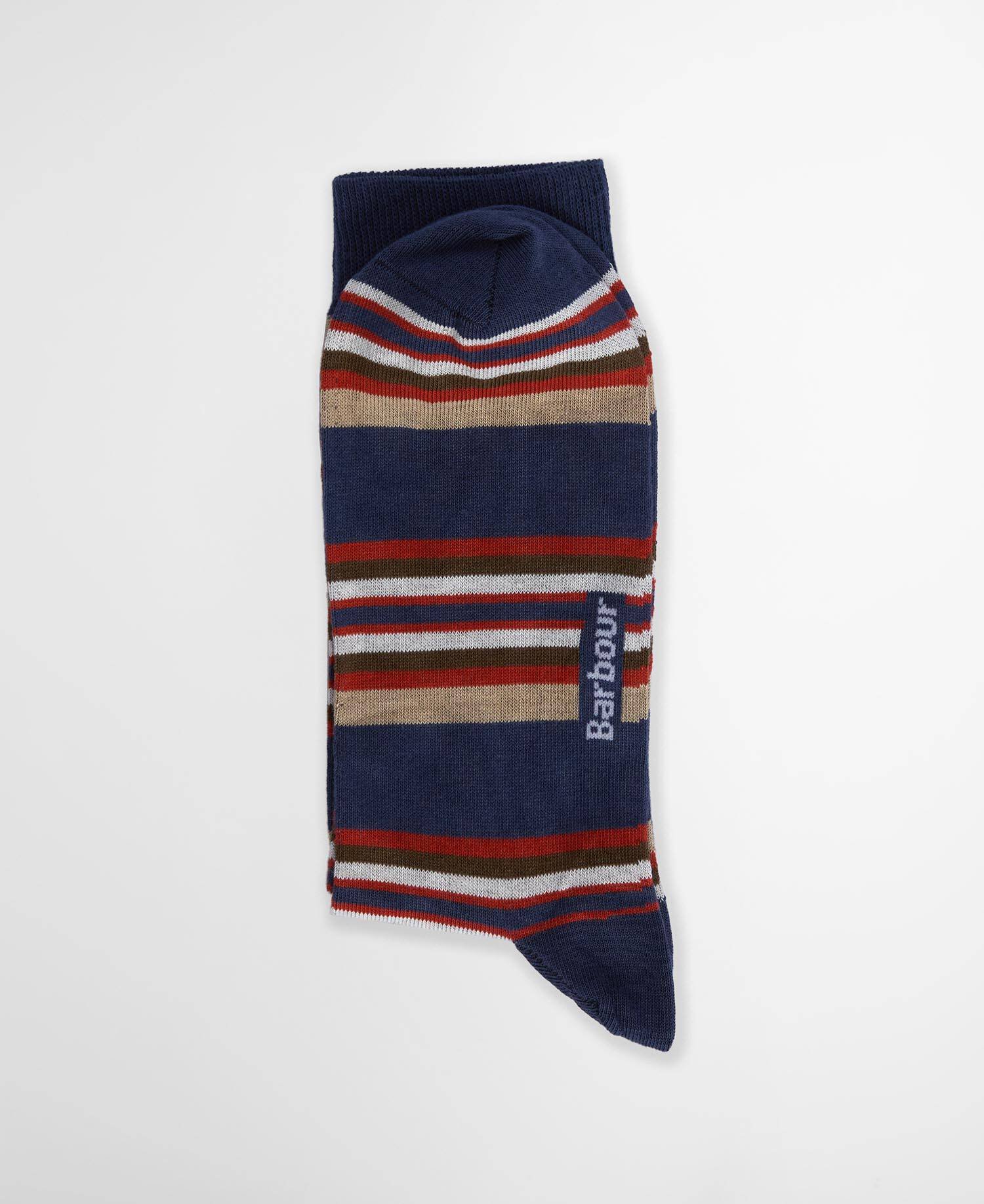 Summer Stripe 2 Pack Socks Multi Stripe Navy/Green image number 1