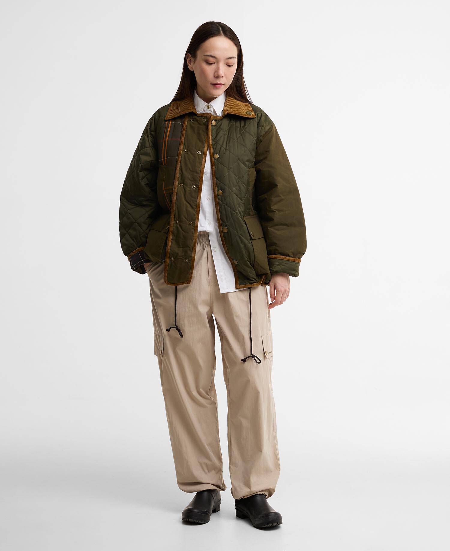 Barbour x Feng Chen Wang Fendale Quilted Jacket Olive image number 4