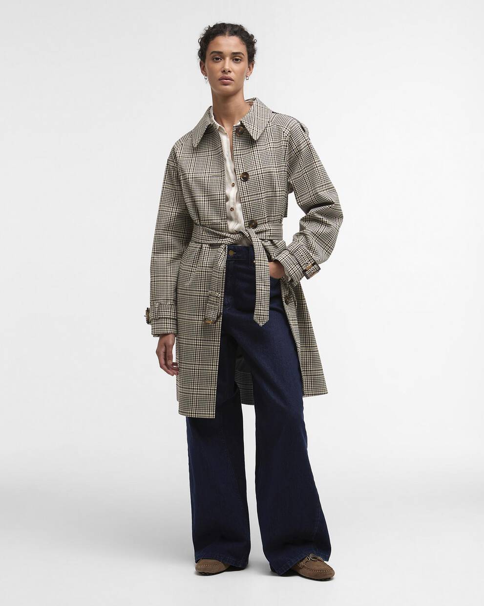 Maia Check Showerproof Trench Coat