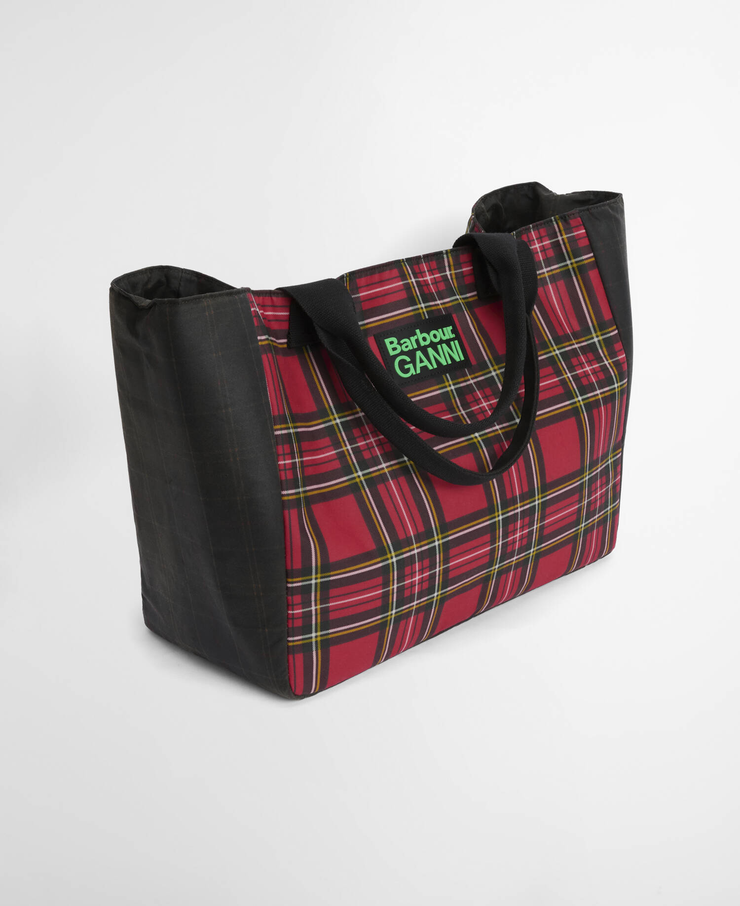Barbour x GANNI Waxed Tote Bag Classic/Royal Stewart Tartan image number 5