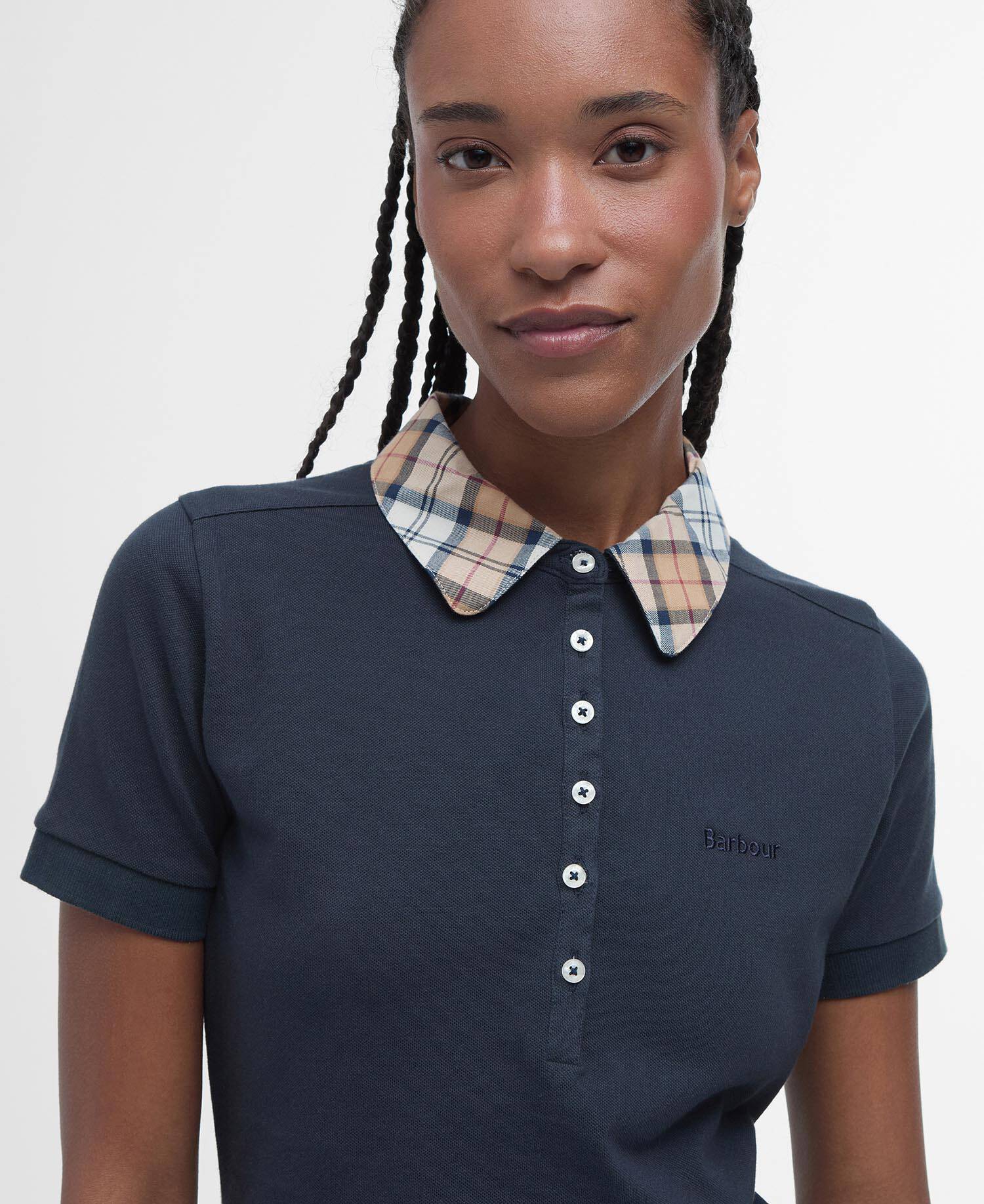 Malvern Short-Sleeved Polo Shirt Navy/Hessian image number 3