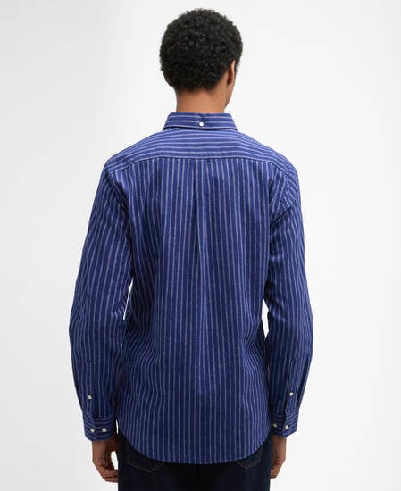 Nelson Striped Long-Sleeved Tailored Shirt Indigo