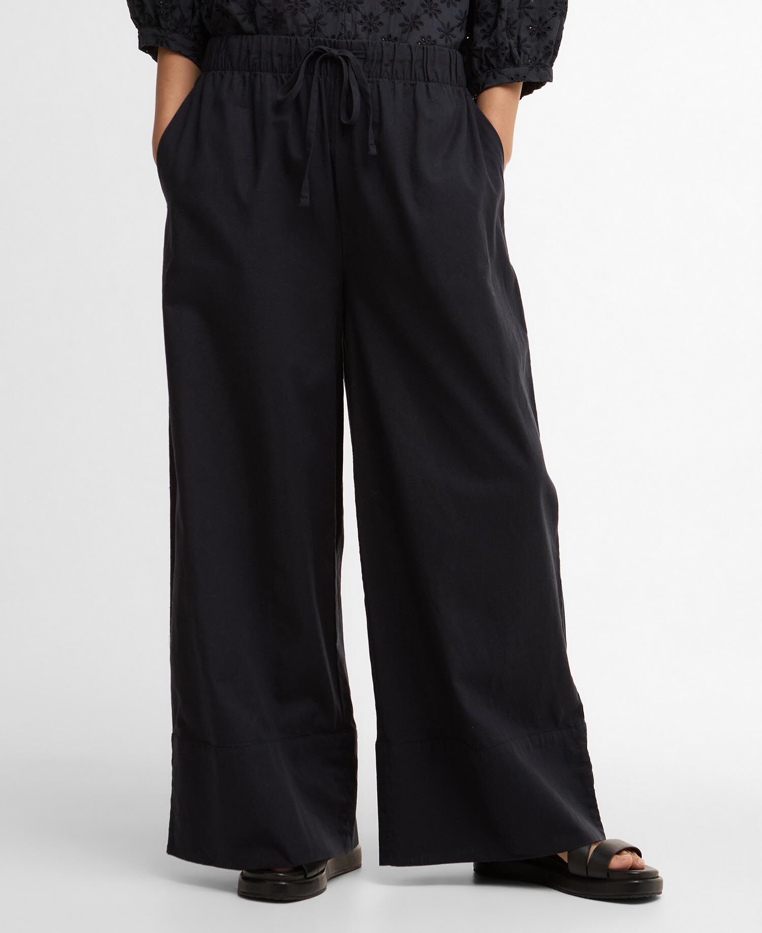 Josie Wide-Leg Trousers Dark Navy