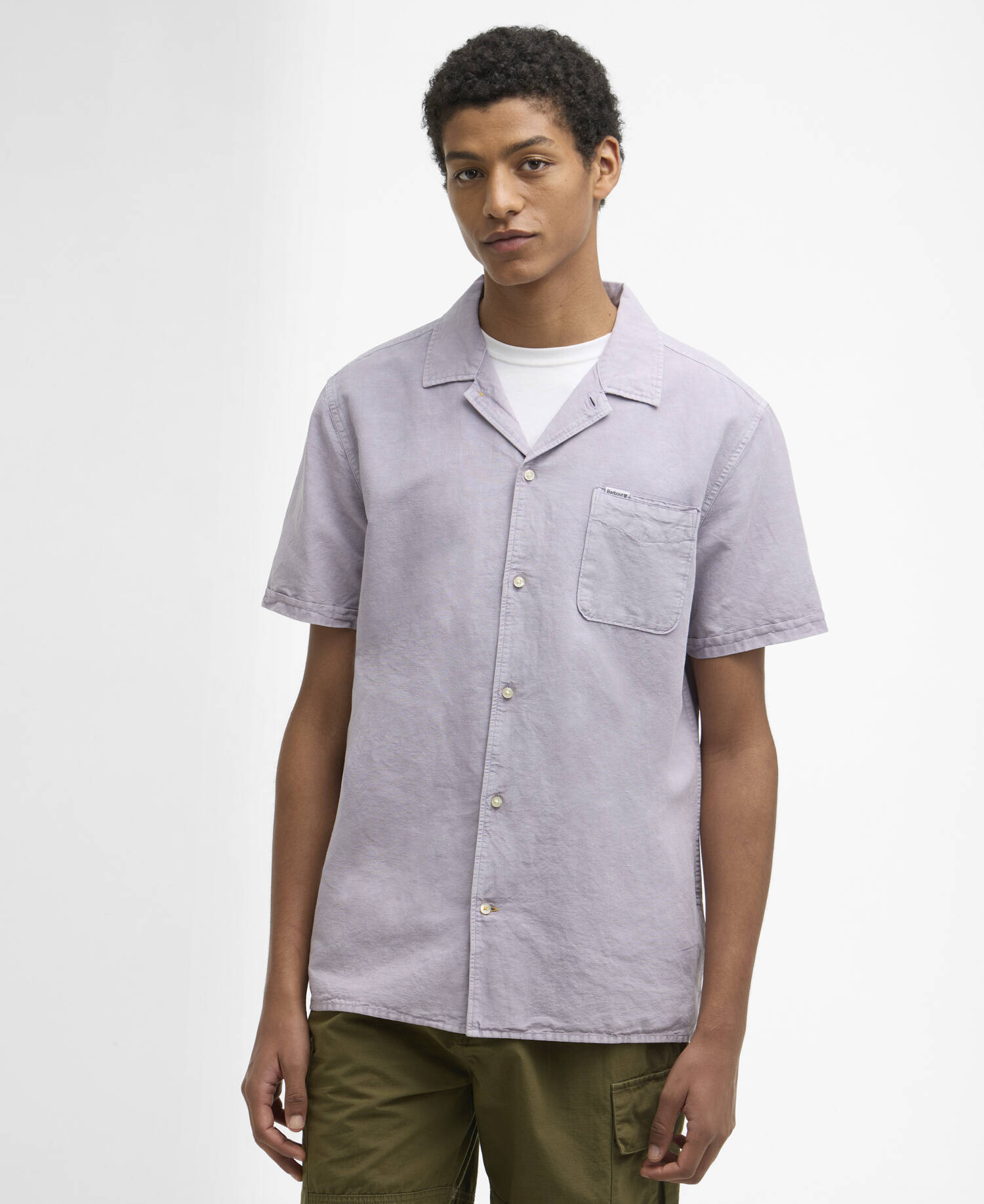 Camicia Landkey sovratinta a maniche corte dalla vestibilit&agrave; regular Heather Mist image number 0