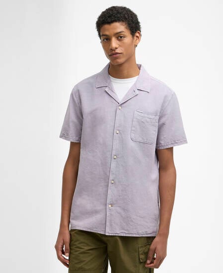 Landkey Overdyed Regular Short-Sleeved Shirt Heather Mist