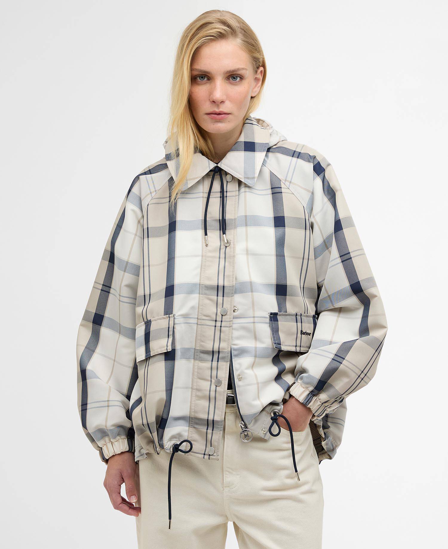 Ballina Check Showerproof Jacket Dress Navy Tartan image number 0
