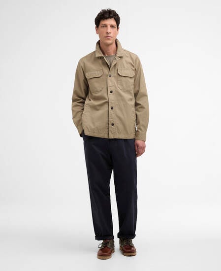 Draftmen Cotton Slub Overshirt Grey Olive
