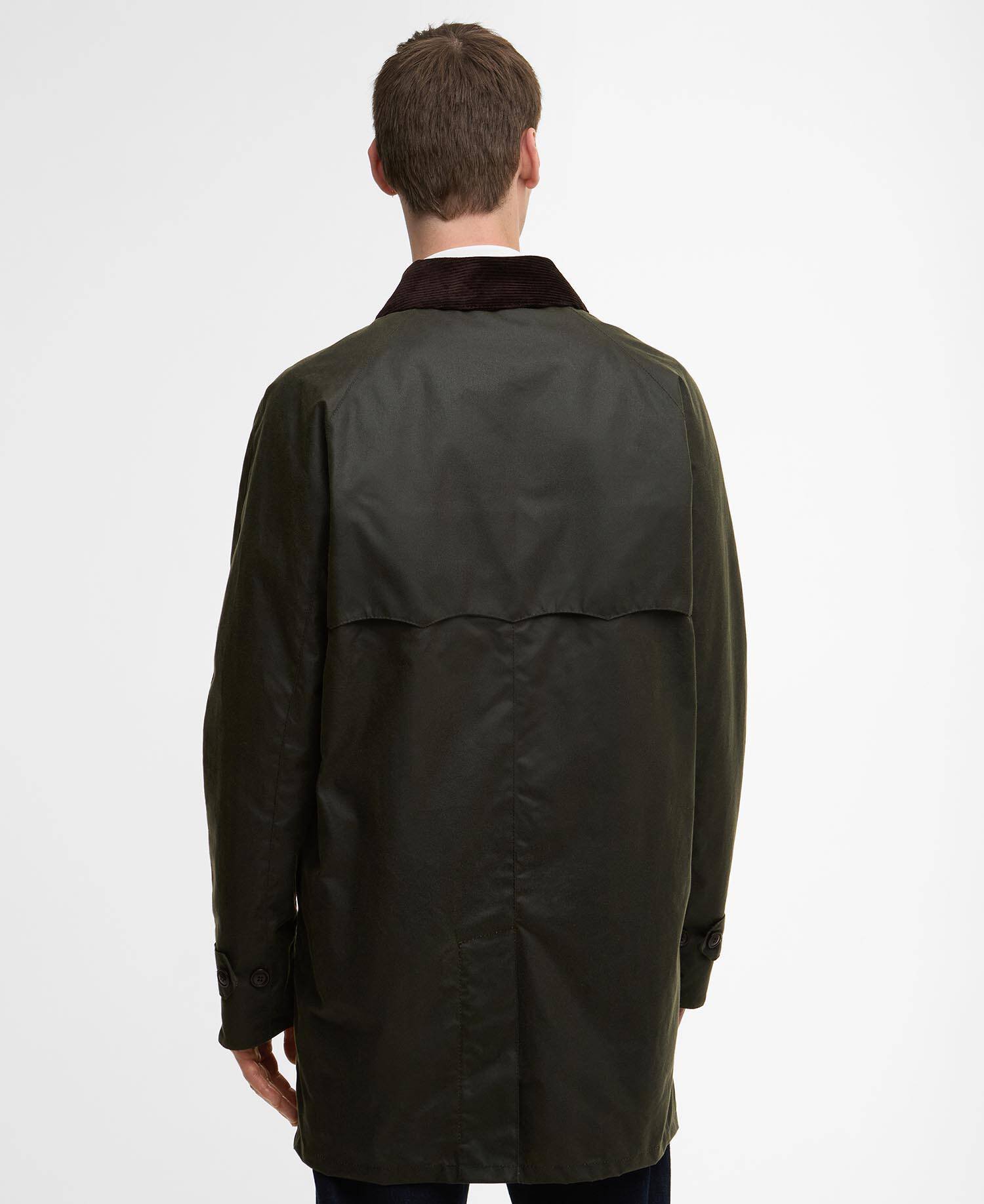 Barbour x Baracuta Tyne Waxed Car Coat Archive Olive image number 2