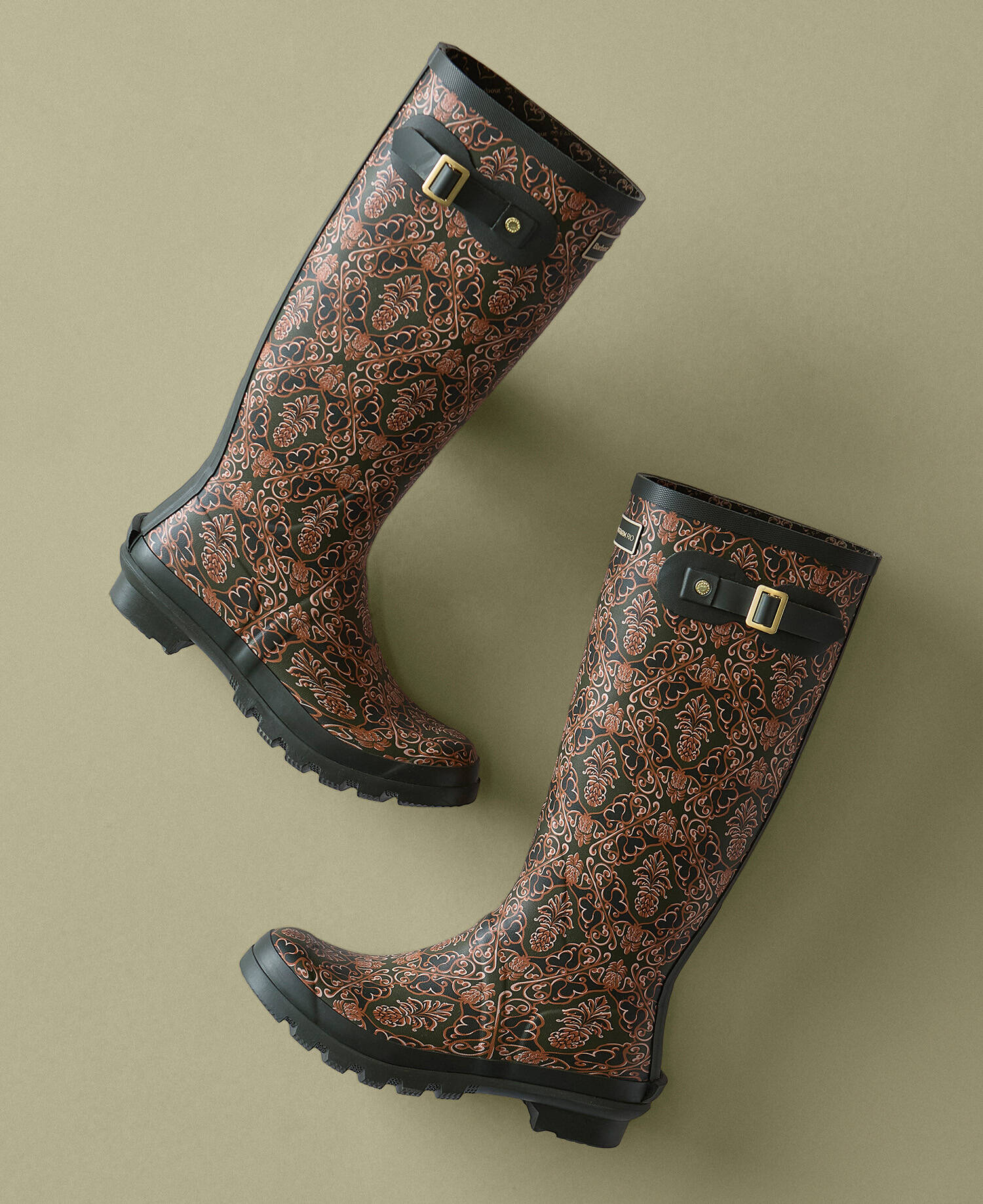 Barbour FARM Rio Cami Wellingtons Pineapple Print image number 0