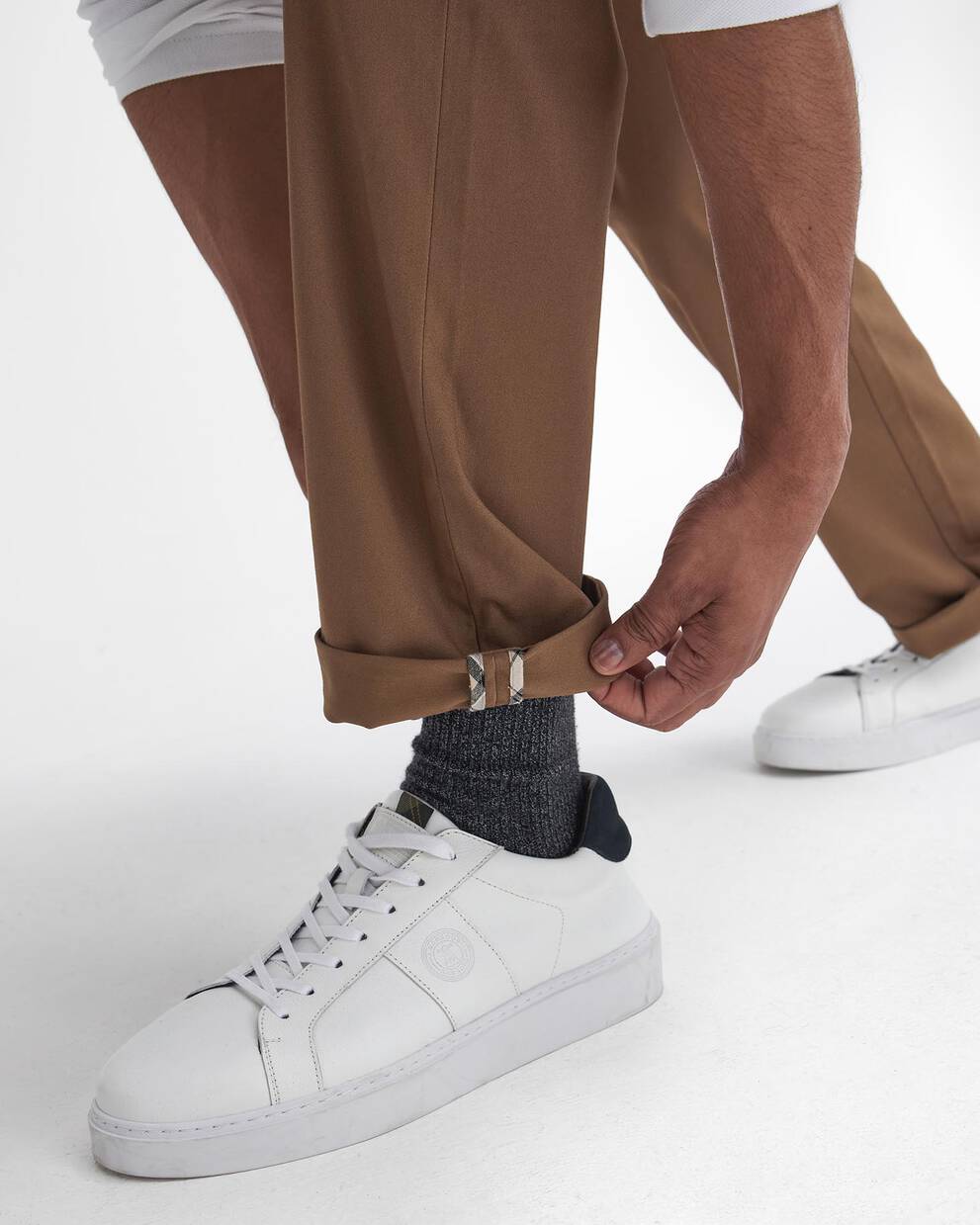 Suede Sateen Tailored Trousers