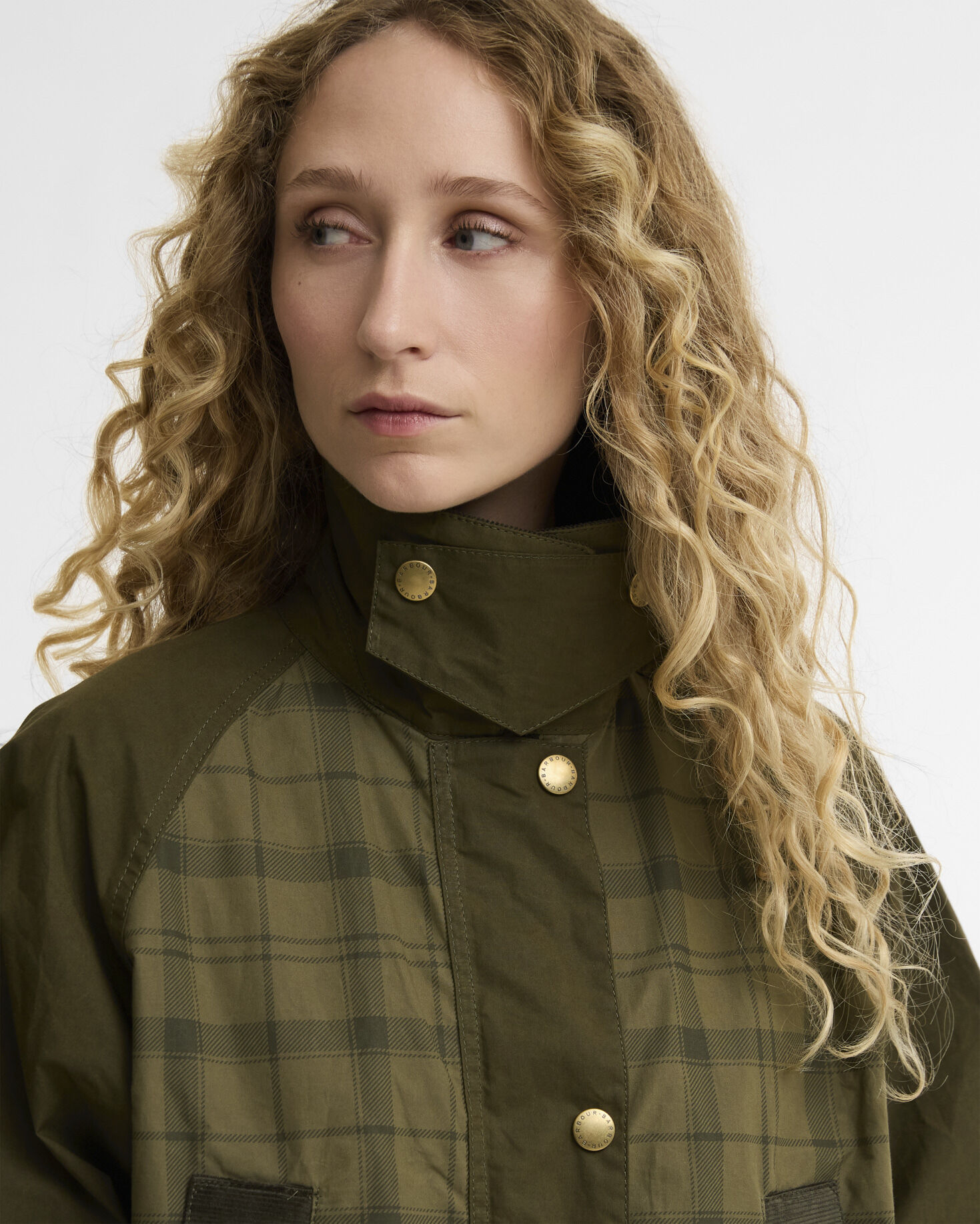 Giacca casual Modern Beadnell in tartan Dusky Green Tartan/Highland Olive