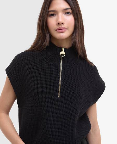 Clara Sleeveless Knitted Jumper Black
