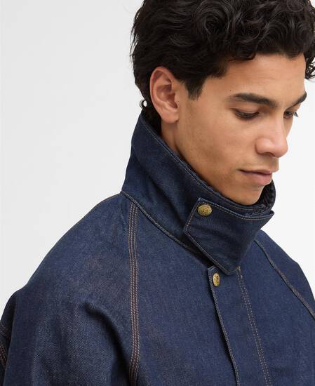 Barbour x Levi's Oversized Bedale Denim Jacket Dark Authentic