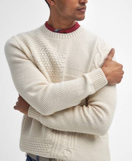 Casey Cable-Knit Crew Neck Jumper Whisper White