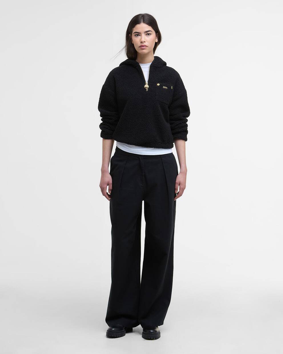 Felpa in pile con cappuccio Lola