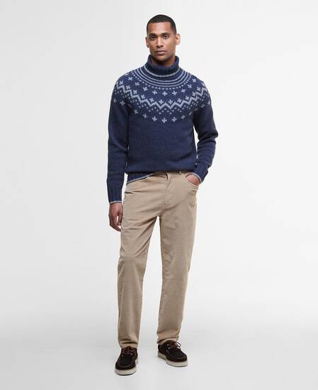 Hewton Fair Isle Roll Neck Jumper Navy