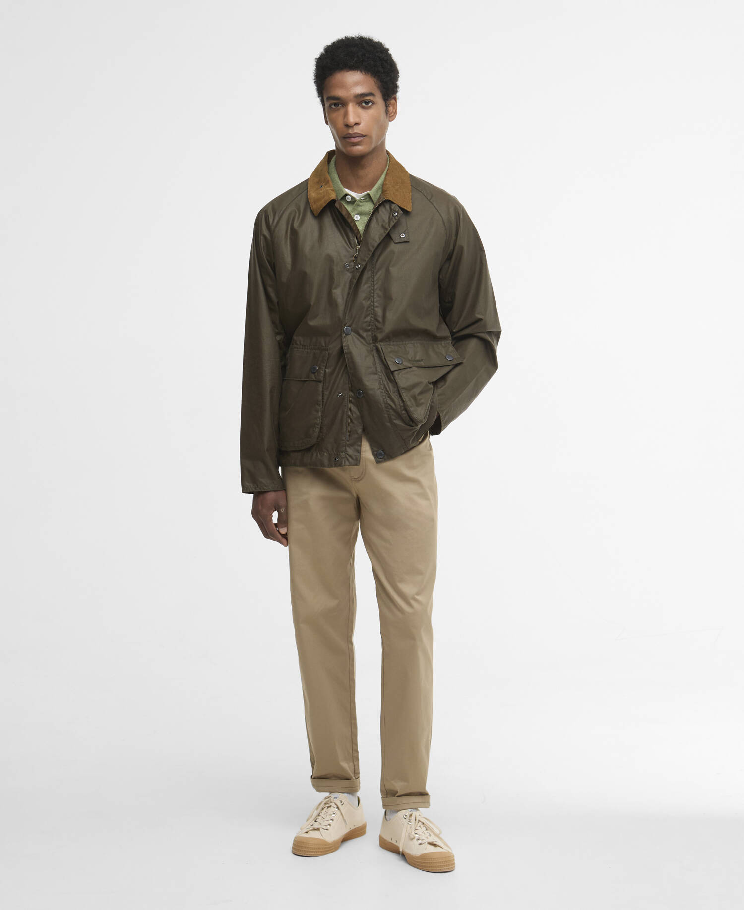 Modern Bedale Waxed Jacket Beech/Highland Loch image number 1