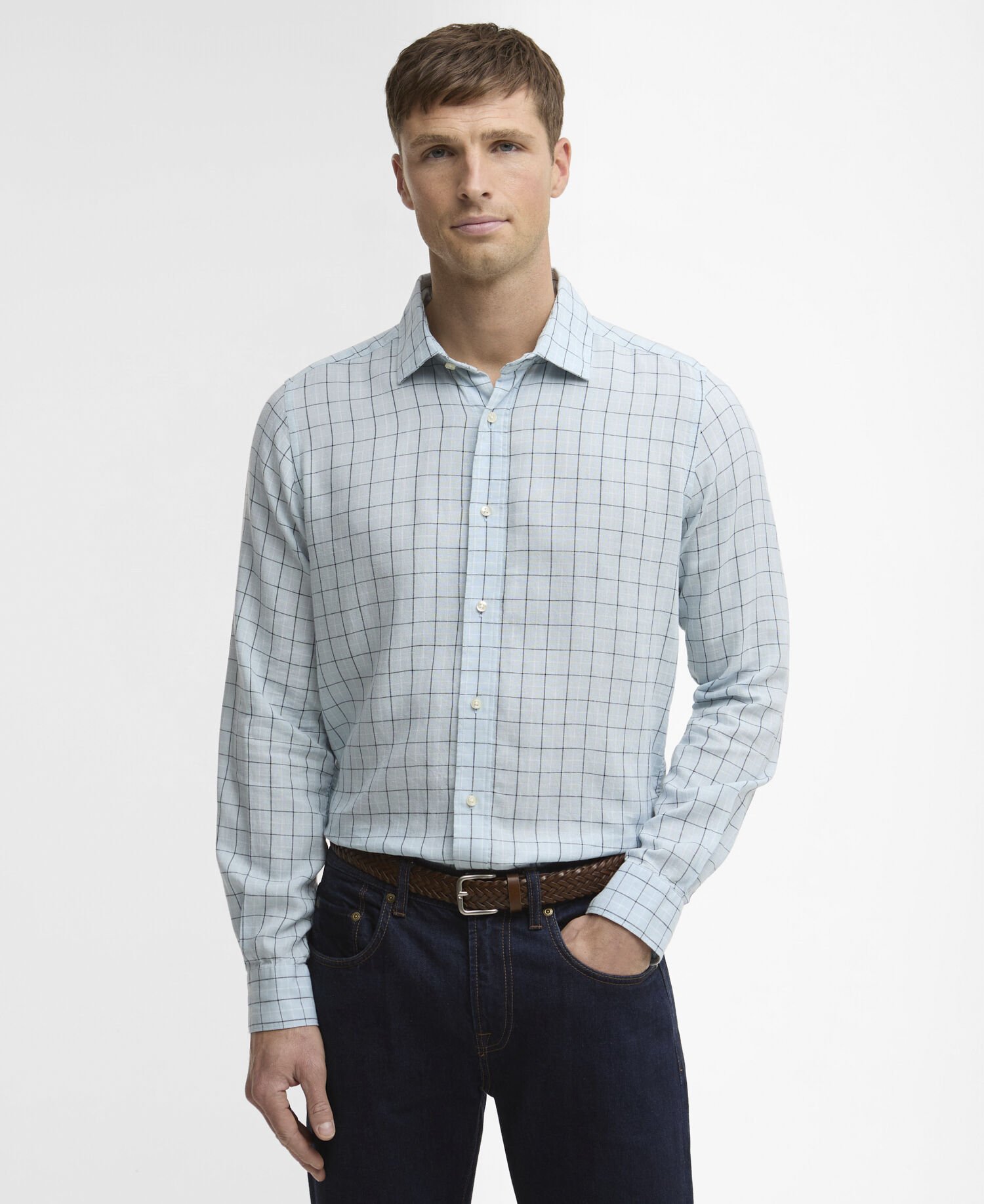 Hemd Belleview Tattersall Tailored Sky