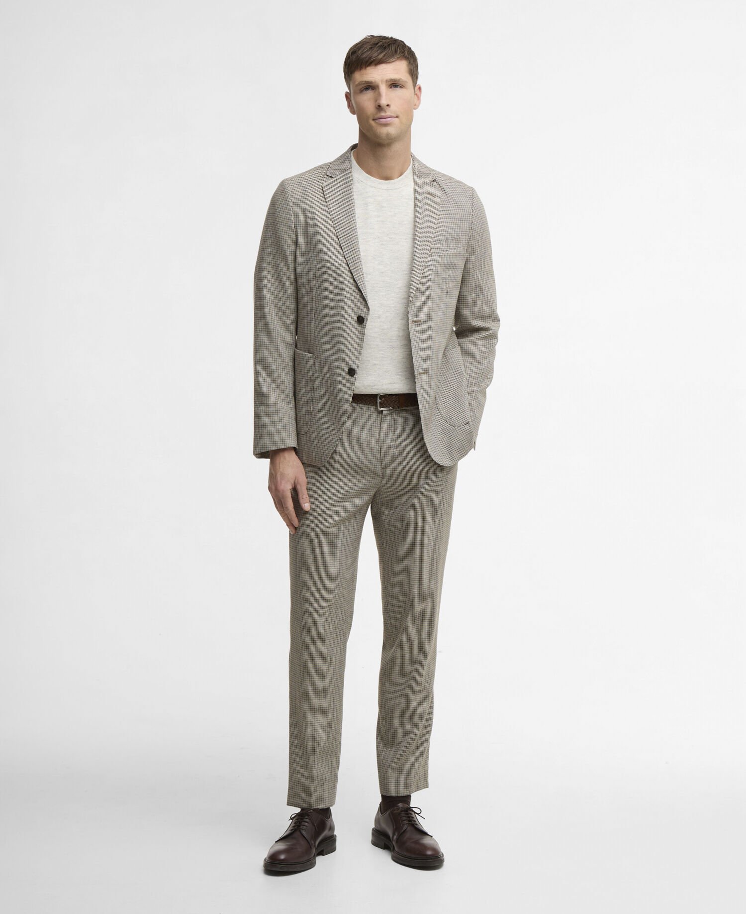 Forstone Houndstooth Trouser Stone