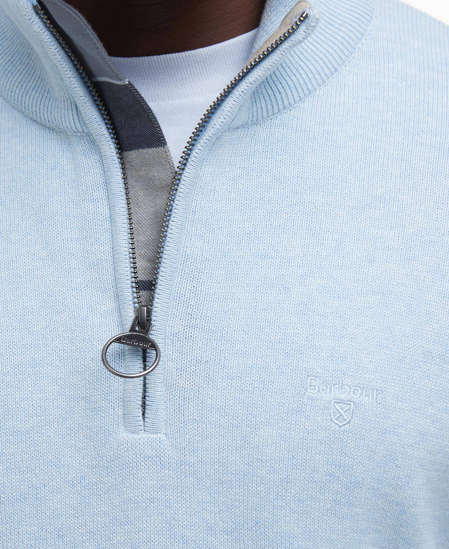 Cotton Quarter-Zip Jumper Ocean Sky image number 4