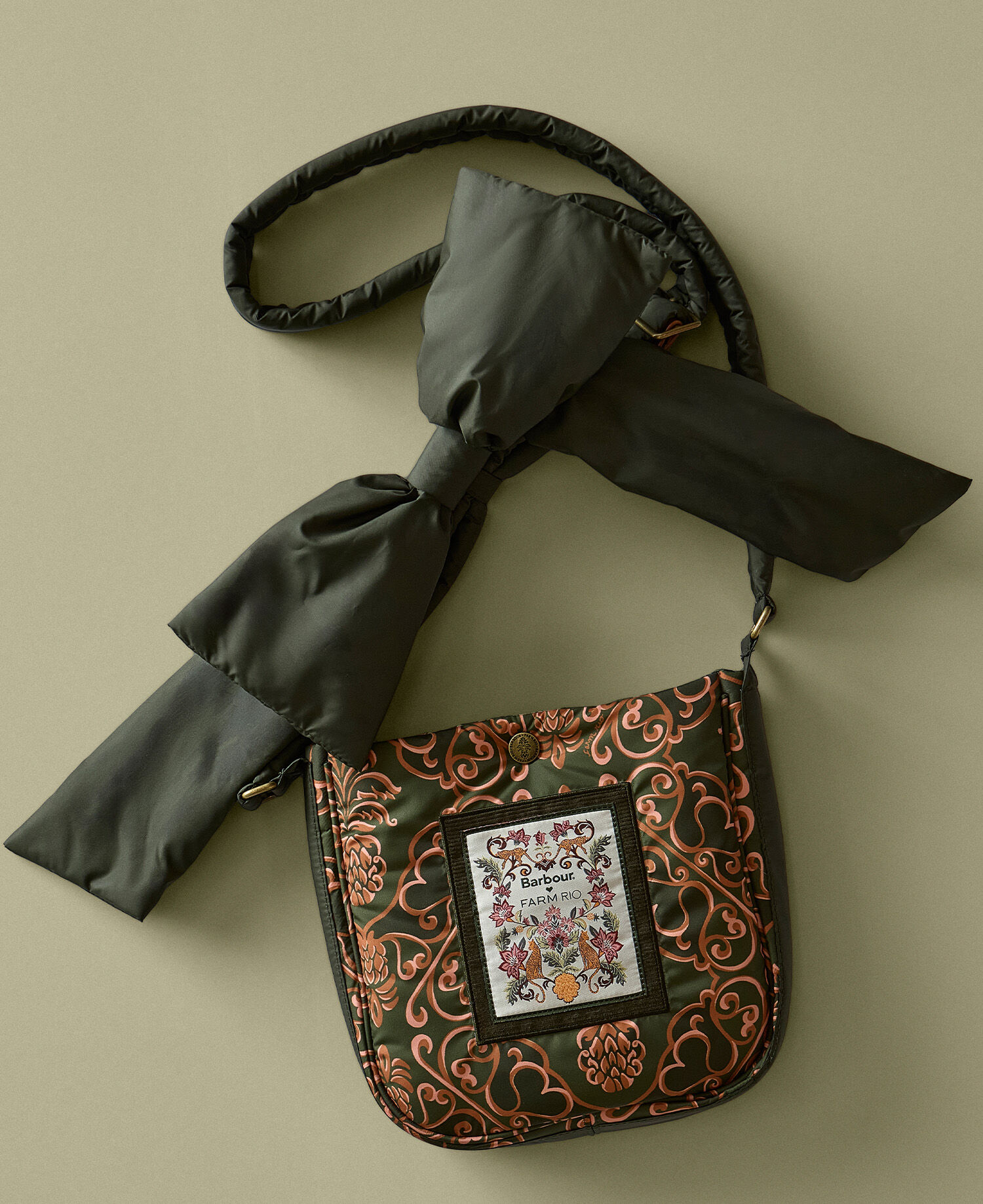 Barbour FARM Rio Ana Clara Bow Bag Royal Pineapple Print