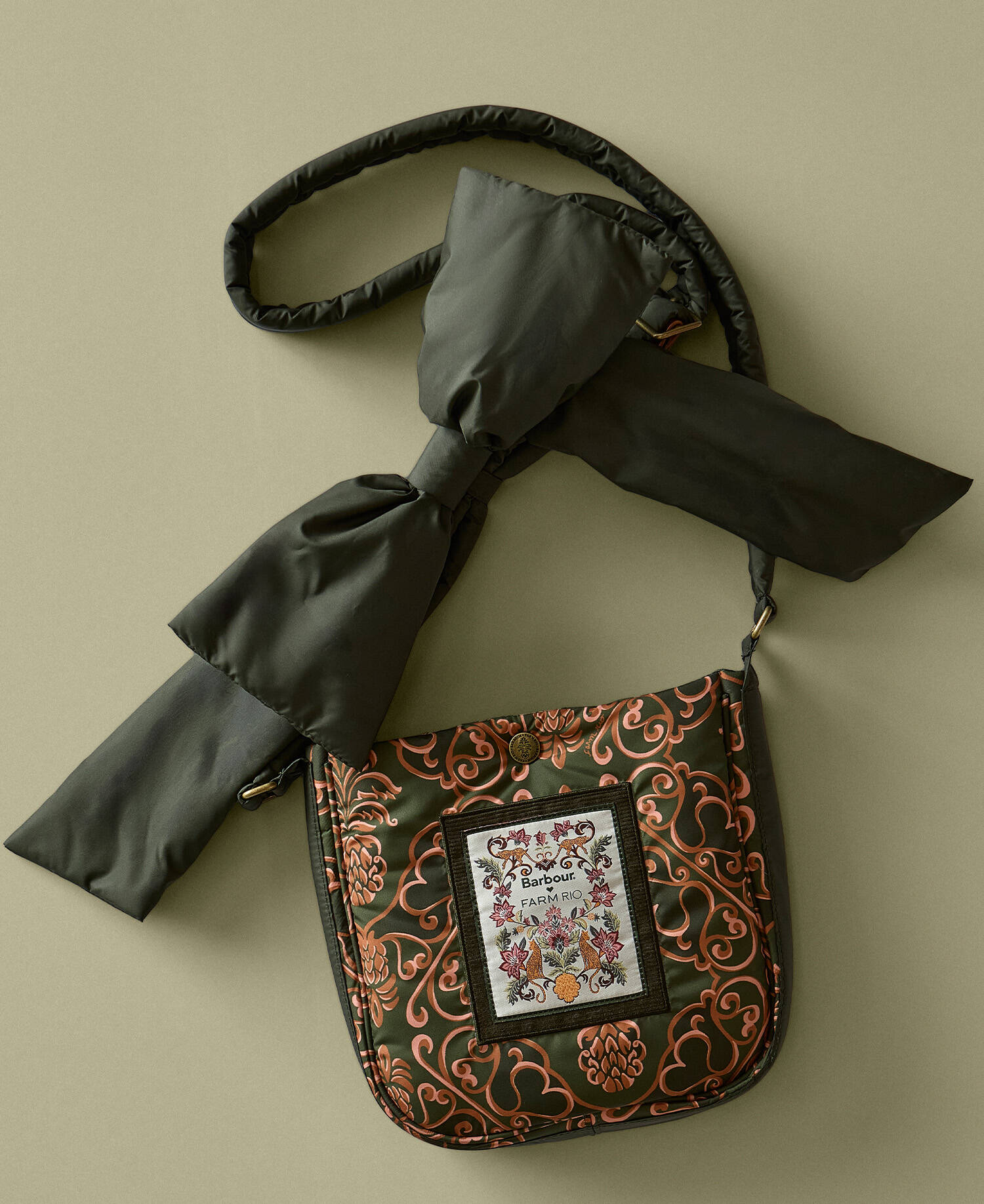 Barbour FARM Rio Ana Clara Bow Bag Royal Pineapple Print image number 0